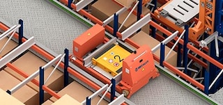 Transpordialused transpordivad elektrilist süstikut mööda töövahekäiku