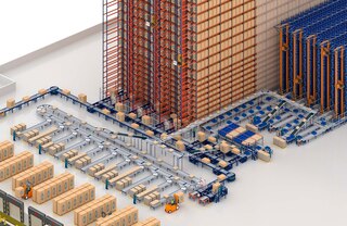 Teatud rajatistes eksisteerivad kastide rullkonveierid koos kaubaaluste konveieritega