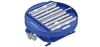 Pöördlauakonveierite kombinatsioonid muudavad kaubaaluste suunda, kui need liiguvad ühelt konveierilt teist tüüpi konveierile