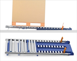 Põranda tasandil asuvate läbivoolukanalite olemasolul saab kaupu komplekteerimistõstukitega maha laadida