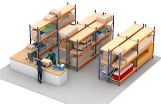 Pikk riiulisüsteem on praktiline kauplustes toodete väljapanekuks ja hoiustamiseks