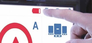 Aku tühjenemise hoiatus näitab, kui akut on vaja vahetada või laadida