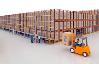 Pallet Shuttle laoriiulite süsteemi saab täiustada automaatsete lahenduste, näiteks kaubaaluste konveierisüsteemiga