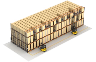Pallet Shuttle süsteemiga on võimalik korraga tegutseda mitmes kanalis