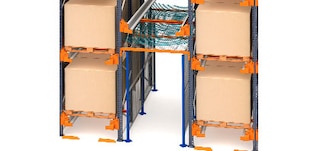 Kaitse Pallet Shuttle laoriiulite käiguteedel