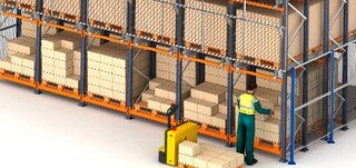 Pallet Shuttle laoriiulite komplekteerimisvahekäikude kaitse