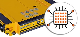 Pallet Shuttle üksusel on sisseehitatud PLC juhtsüsteem