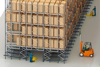 Pallet Shuttle kergkaubariiulitega alumistel tasanditel
