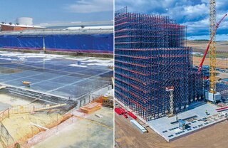 Riiulitele tuginev laohoone toetub betoonplaadile